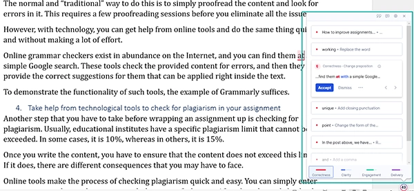 Writing assignment using Grammarly image
